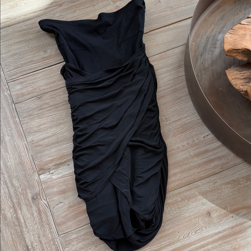Theory Black Strapless Dress